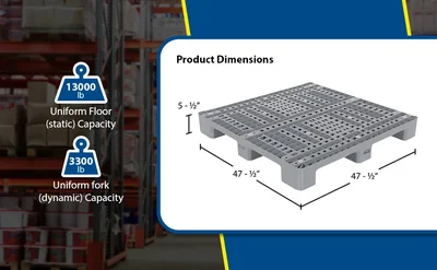 Vestil PLPS-4848 Plastic Pallets and Skids - product feature image
