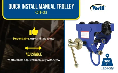 Vestil QIT-03 Steel Quick Install Manual Trolley - product feature image