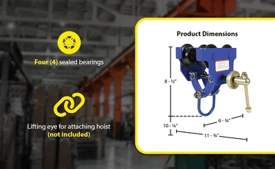 Vestil QIT-03 Steel Quick Install Manual Trolley - product feature image