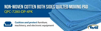 Vestil QPC-7280-DP-4PK Polyester/Cotton General Duty Quilted Moving Pads - product feature image