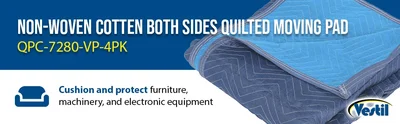 Vestil QPC-7280-VP-4PK Polyester/Cotton Heavy Duty Quilted Moving Pads - product feature image