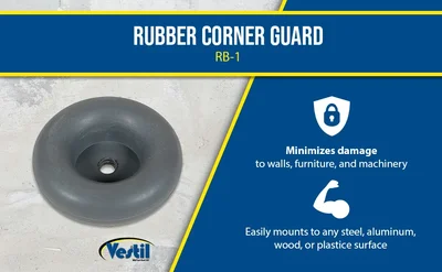 Vestil RB-1 Thermoplastic Rubber Corner/Surface Guard Round Bumper - product feature image