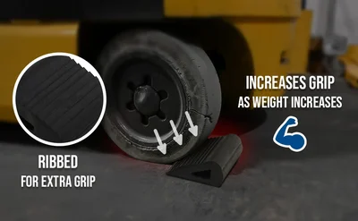 Vestil RBW-3 Industrial Rubber Triangular Wedge - product feature image