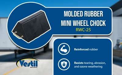 Vestil RWC-25 Molded Rubber Jumbo Wheel Chock - product feature image
