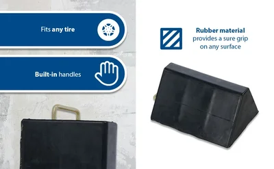 Vestil RWC-25 Molded Rubber Jumbo Wheel Chock - product feature image