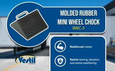 Vestil RWC-3 Molded Rubber Mini Wheel Chock - product feature image