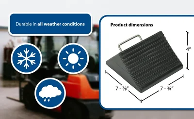 Vestil RWC-3 Molded Rubber Mini Wheel Chock - product feature image
