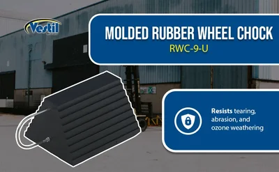 Vestil RWC-9-U Molded Rubber Wheel Chock U Handle - product feature image
