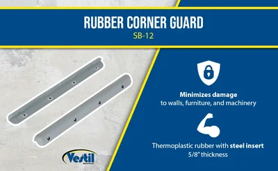 Vestil SB-12 Plastic Corner & Surface Guard with Rubber Edges 12 Quantity - product feature image