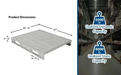 Vestil SDSP-4048 Galvanized Steel Solid Deck Pallet - product feature image