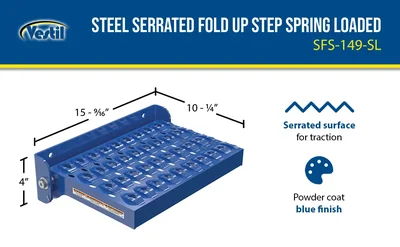Vestil SFS-149-SL Steel Serrated Fold Up Step Spring Loaded - product feature image