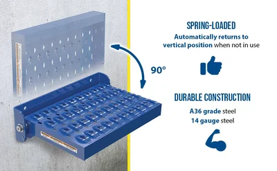 Vestil SFS-149-SL Steel Serrated Fold Up Step Spring Loaded - product feature image
