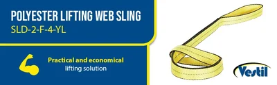 Vestil SLD-2-F-4-YL Polyester Lifting Web Sling - product feature image