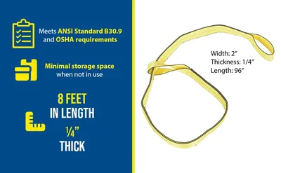 Vestil SLD-2-F-8-YL Polyester Lifting Web Sling - product feature image