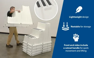 Vestil SPN-3-WT Marine Step Poly Nestable 3 Step - product feature image