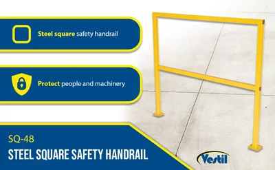 Vestil SQ-48 Steel Square Safety Handrail - product feature image