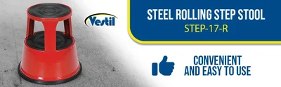 Vestil STEP-17-R Steel Rolling Step Stool - product feature image