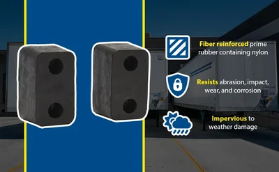 Vestil TB-20-2 Rubber Trailer Crane Bumper - product feature image