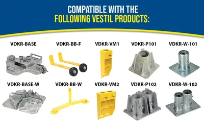 Vestil VDKR-2 Steel Safety Railing 2 Ft. Length - product feature image