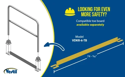 Vestil VDKR-6 Steel Safety Railing 6 Ft. Length - product feature image