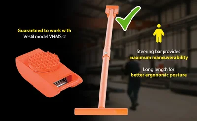Vestil VHMH-36-1 Steel Machine Roller Steering Bar Handle - product feature image
