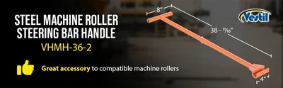 Vestil VHMH-36-2 Steel Machine Roller Steering Bar Handle - product feature image