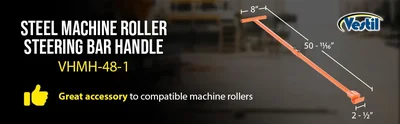 Vestil VHMH-48-1 Steel Machine Roller Steering Bar Handle - product feature image