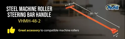 Vestil VHMH-48-2 Steel Machine Roller Steering Bar Handle - product feature image