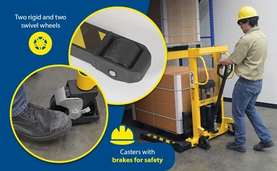 Vestil VHPS-2000-AA Steel Manual Stacker Adjustable Forks/Legs - product feature image