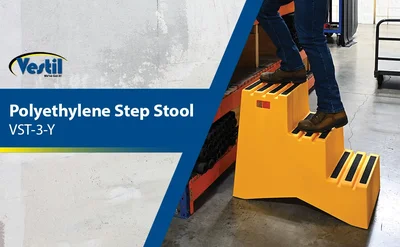 Vestil VST-3-Y Polyethylene 3-Step Step Stool - product feature image