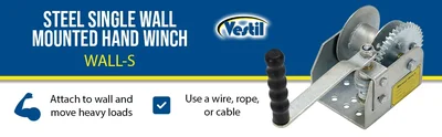 Vestil WALL-S Steel Single Wall Mounted Hand Winch - product feature image