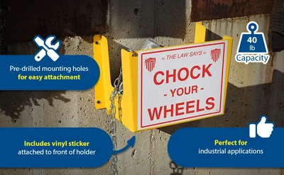 Vestil WC-H-R Steel Wheel Chock Holder 6 Mounting Holes - product feature image