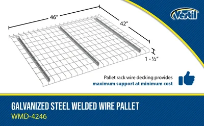 Vestil WMD-4246 Galvanized Steel Welded Wire Pallet - product feature image