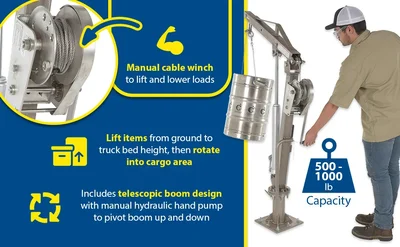 Vestil WTJ-2-SS Stainless Steel Winch Truck Jib Crane - product feature image