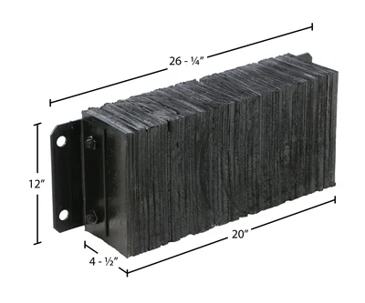 Vestil 1224-4.5 Laminated Rubber Dock Bumper - dimensional drawing