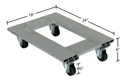 Vestil ACP-1824-9 Aluminum Channel Dolly - dimensional drawing