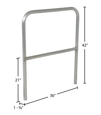 Vestil ADKR-3 Aluminum Pipe Safety Railing - dimensional drawing
