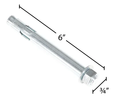 Vestil AS-346 Steel Concrete Sleeve Anchor Bolts - dimensional drawing