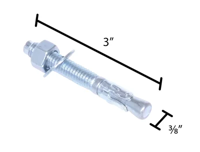 Vestil AS-383-4PK Concrete Sleeve Anchor Bolts - dimensional drawing