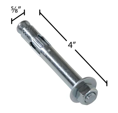 Vestil AS-584 Concrete Sleeve Anchor Bolts - dimensional drawing