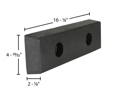 Vestil B-516 Rubber Rectangle Molded Bumper - dimensional drawing