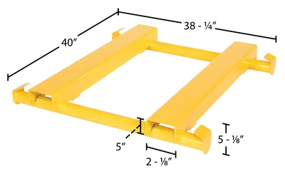 Vestil Steel Bulk Bag Lifter Open Center 4000 lb. Capacity Yellow - dimensional drawing