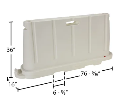 Vestil BCD-7636-WH Polyethylene Stackable Barricade - dimensional drawing