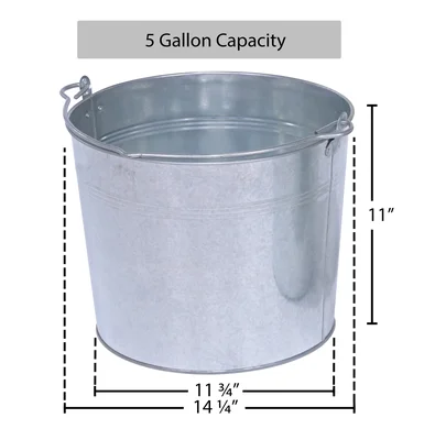 Vestil BKT-GAL-500 Galvanized Steel Bucket - dimensional drawing
