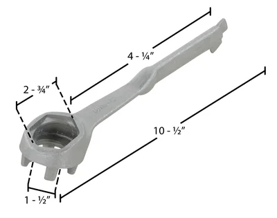 Vestil BNW-A Drum Bung Nut Wrench - dimensional drawing