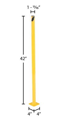 Vestil BOL-42-2 Steel Pipe Safety Bollard - dimensional drawing