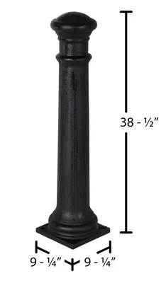 Vestil BOL-CI-38-8 Ductile Iron Decorative Bollard - dimensional drawing
