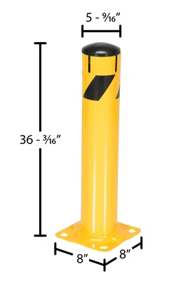 Vestil BOL-JK-36-5.5 Steel Pipe Bollard with Slots - dimensional drawing
