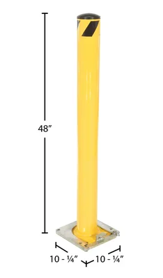 Vestil BOL-RF-48-4.5 Steel Surface Mounted Removable Pipe Safety Bollard - dimensional drawing