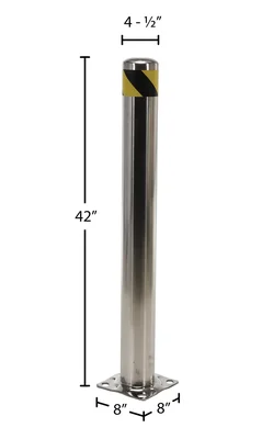 Vestil BOL-SS-42-4.5 Stainless Steel Pipe Safety Bollard - dimensional drawing